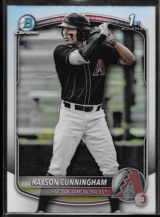KAYSON CUNNINGHAM 2025 BOWMAN CHROME DRAFT 1ST REFRACTOR Arizona Diamondbacks