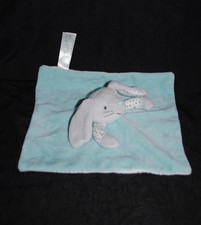 🍀Doudou Plat Lapin Bleu Clair Turquoise Blanc étoile Grise OBAIBI OKAIDI TTBE