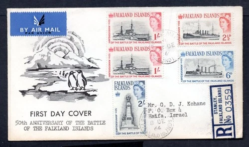 Falkland Islands - 1964 Battle of the Falklands Registered First Day Cover