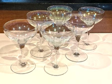 Bohemian Crystal Champagne Cocktail Sorbet Glasses Crystalex  BOC 168 Set Of 6