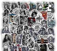 53 PCs Chicano Lowrider Stickers Vinyl for Laptop, Water Bottle, Waterproof