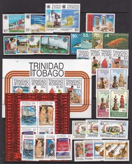 TRINIDAD & TOBAGO 1983/84 COLLECTION 9 SETS 2 MINI SHEETS NEVER HINGED MINT