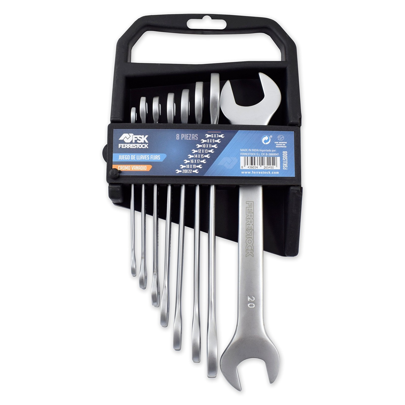 Набор фиксированных ключей Ferrestock FSKLLS008 с фиксированным набором ключей из 8 частей