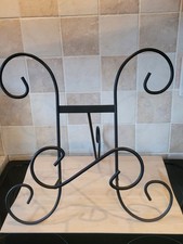 Large Black Wrought Iron Scroll Design Book Holder, Baking Recipe Cookbook stand