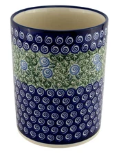 Polish Pottery Kitchen Utensil Holder from Zaklady Boleslawiec, 7" High 