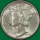 1942-S Mercury Dime Brilliant Uncirculated BU Coin #40604