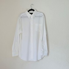 Lauren Ralph Lauren Dress Shirt Men 17 34/35 White Non Iron Cotton Preppy Office