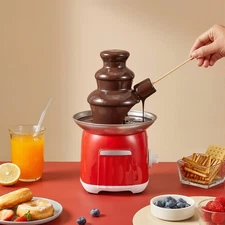 3Tier Electric Chocolate Fondue Fountain, Stainless Steel, Easy Assemble & Clean