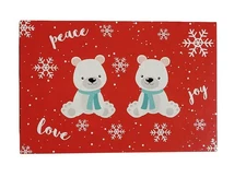 Christmas Greeting Card, Peace. Love, Polar Bears, Snowflakes, Nerry Christmas