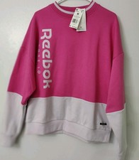 Image of Core 10 By Reebok Crew neck Sweatshirt Women Size M Pink And White Color