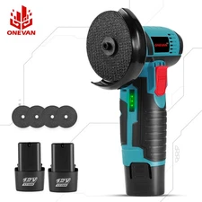 12V Cordless Mini Angle Grinder Hand Polishing Cut Off Tool with Batteries Discs