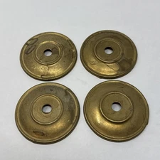 Antique Vintage Brass Socket Bobeche Rosette Chandelier Lamp Light Parts Set (4)