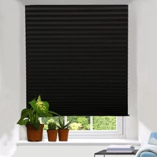 LUCKUP 6 PackCordless Blackout Pleated Fabric Shade, Easy to Cut and Installl...