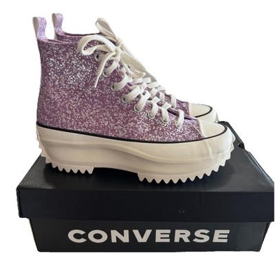 Converse Run Star Hike Hi Platform Glitter Purple Pink A10096C Women's sz 9 NWT