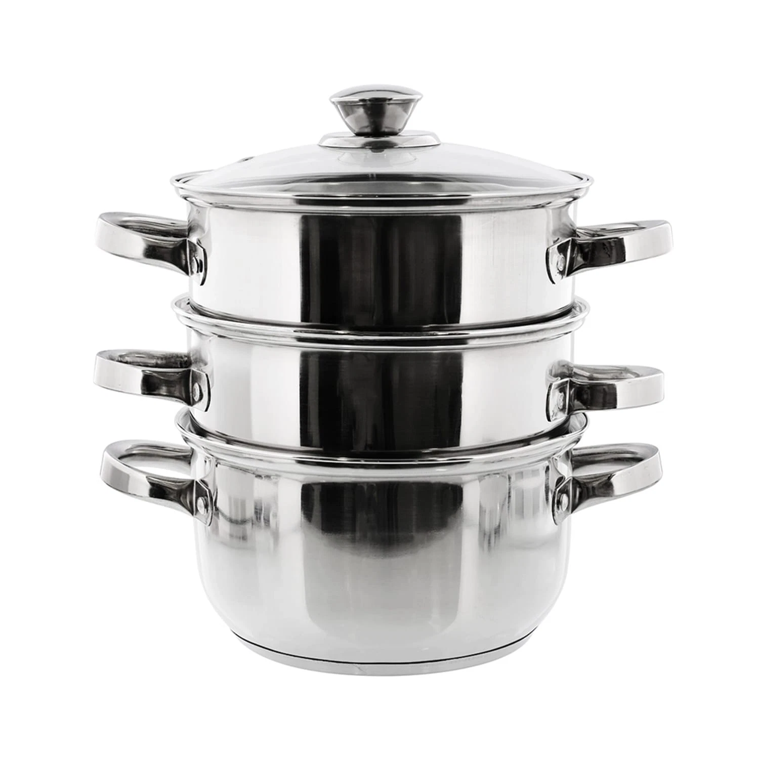 KitchenCraft 3 Tier Stainless Steel Food Steamer Pan with Glass Lid