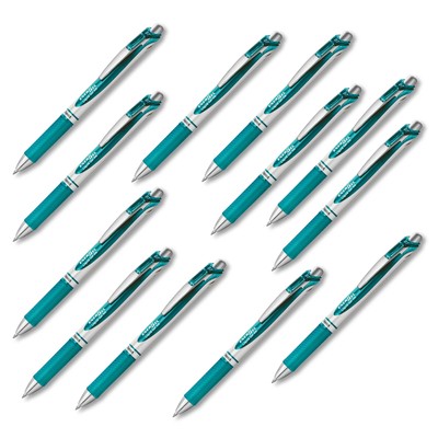 12x PENTEL Gelschreiber Türkis EnerGel BL77 Tintenroller Gelstift Stärke Mittel