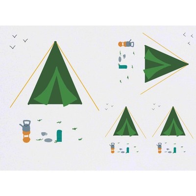 4 x Temporäre Tattoos / Transfers ''Gone Off Camping'' (TO00102900)