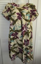 Hawaiian Original Hilo Hattie Cotton Floral Print Long MuuMuu Dress Size 2X