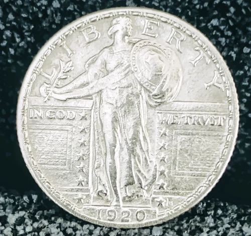 1920 D Standing Liberty Quarter AU FULL Head Denver Minted Better Date