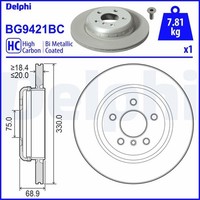 2X Delphi Bremsscheibe BG9421BC FüR BMW