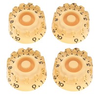 Musiclily Pro 4Pcs Cream Metric 18 Splines Knobs For Epiphone Les Paul Sg Guitar