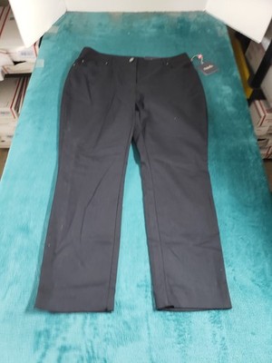 Rafaella Dress Pants Size 8 Petite Womens Black Stretch High Rise Slim Ankle NWT