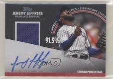 2019 Topps Significant Statistics Relics Red /25 Jeremy Jeffress Auto 0e4z