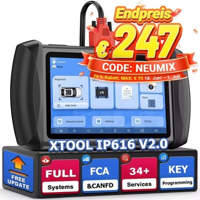 XTOOL IP616 Profi KFZ OBD2 Diagnosegerätr Key IMMO Programmer Coding ALLE System