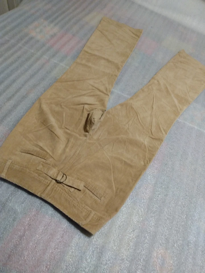 Metro стиль женщин желтовато-коричневый вельвет широкие штанины брюки хлопок/спандекс ткани размер 8T - Изображение 3 из 4