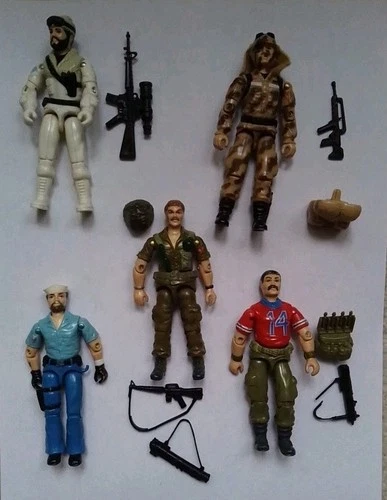 Vtg G.I. Joe 1985 HERO Lot (5) Dusty, Frostbite, Shipwreck, Bazooka, Footloose