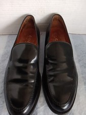 Vintage Gucci Mens Black Leather Loafers 