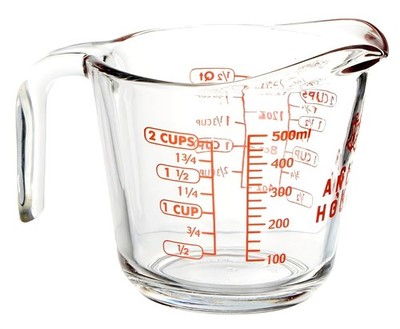 Anchor Hocking 2 Cup Glass Measuring Cup   Easy Read Red Markings