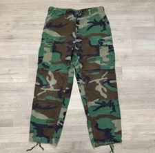 US Military BDU Pants Mens Medium Regular Woodland Camo Ripstop Combat