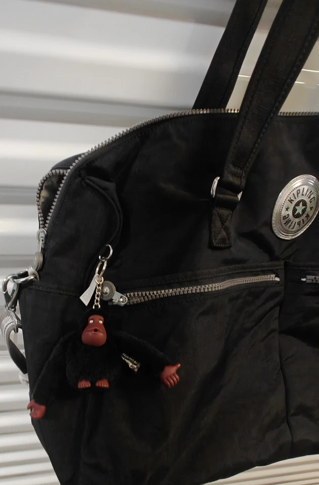 Kipling Cool Defea Bag Black Weekender Duffle Zip Pockets Double Strap - Image 3 of 4