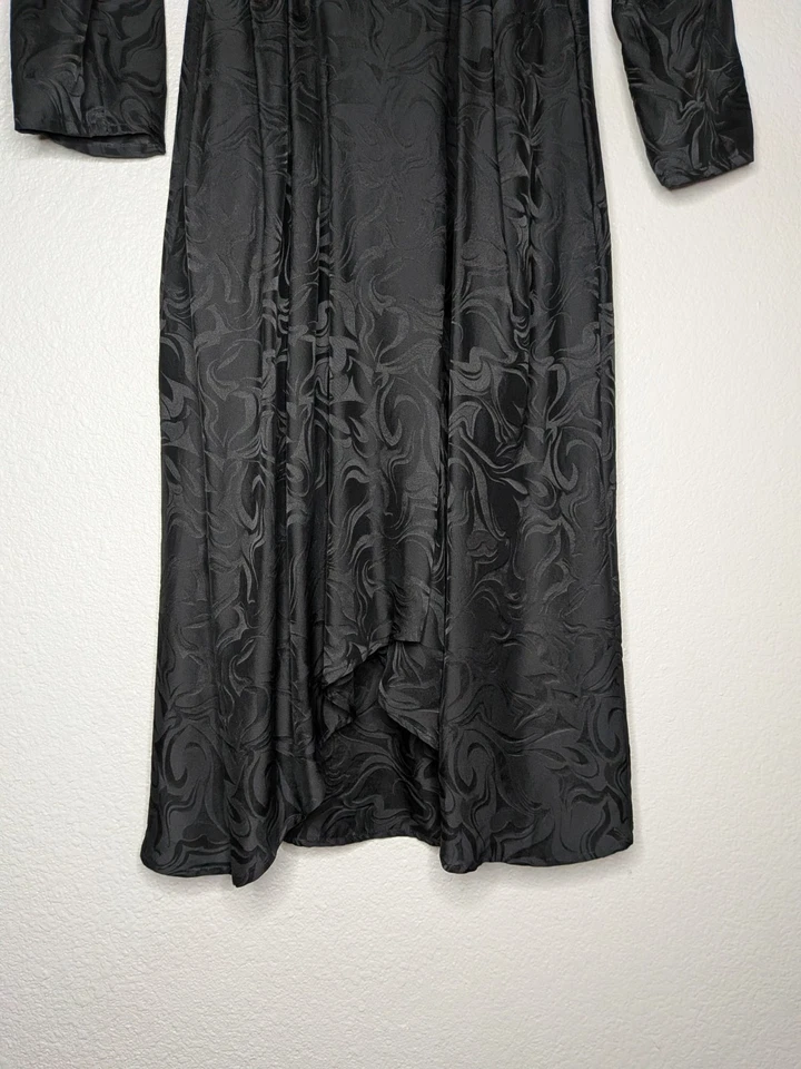 Vestido envolvente midi Argenti para mujer negro jacquard seda Old Money Yacht Gala 10 M Foto 4 de 4