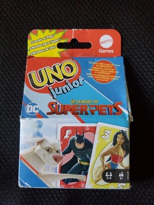 Uno Junior DC League of Superpets Card Game New in Open Box Mattel 2021