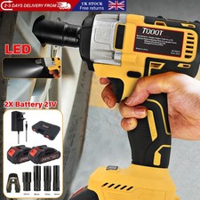 21V Brushless Impact Wrench 1/2" 380NM High Torque Drill +2 Battery & Sockets