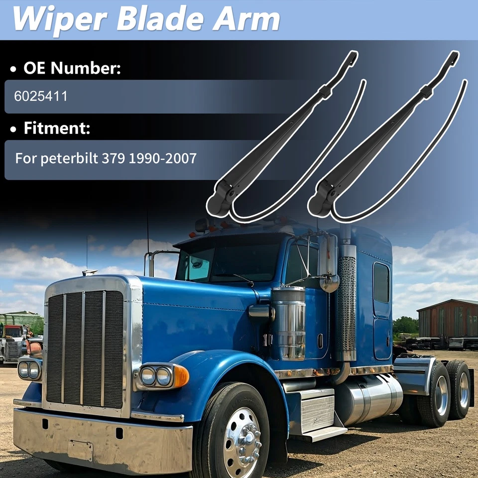 1 Pair Windshield Wiper Arm Fit for peterbilt 379 1990-2007 No.6025411 - Image 2 of 4