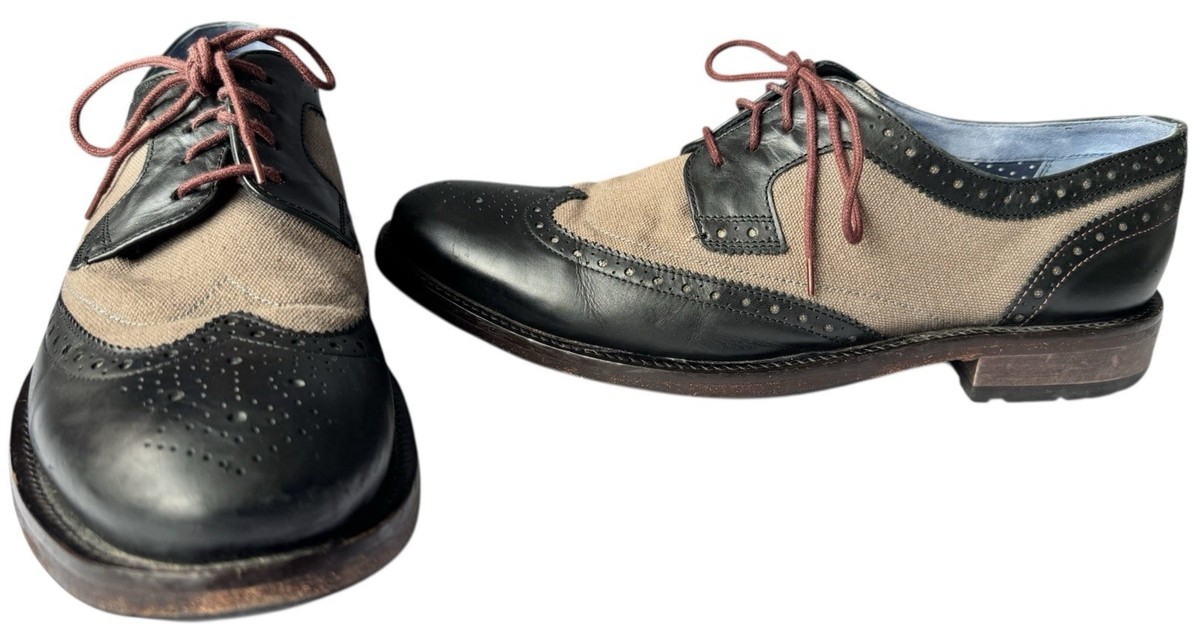 Ted Baker Shoes Mens size 10 Wingtip Brogue Derby Black  display picture 1