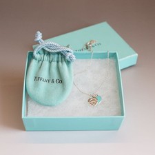 Return to Tiffany Blue Double Heart Tag Pendant Silver Mini 