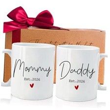 Mom and Dad Coffee Mugs Gifts for New Parents 2026, Mommy  Daddy Mug Set  