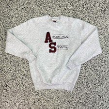 Vintage Heavyweight ASU Arizona State Logo Sweatshirt Adult Medium Gray USA Made