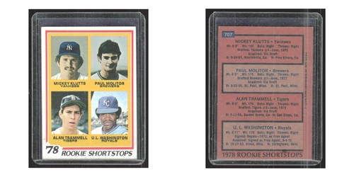 1978 1978 Rookie Shortstops Paul Molitor/Alan Trammell RC New York Yankees/Milwa - Picture 3 of 3
