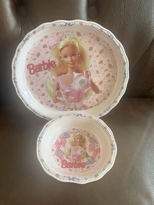 Vintage 90s Barbie Plate & Bowl Set Zak Designs  Flowers Bows
