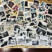 Lot of /- 190 Vintage Misc Family Photos Parties Kids Cars Landscape Military