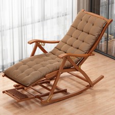 Bamboo Rocker Seat Folding Rocking Arm Chair Patio Leisure Bamboo Recliner Chair