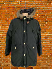 Womens Penfield Xl Black Faux Fur Hood Padded Down Winter Puffer Jacket Coat