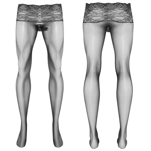Men's Underpants High Waist Pants See Through Tights Stretchy Pantyhose Shinny - Picture 29 of 77