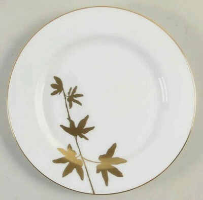 Kate Spade Oliver Park Lenox 6 B&B BUTTER Plates Gold Leaf Design USA 6.25'' NWT