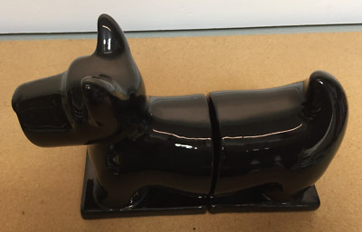 Vintage Scottish Terrier Scottie Dog Mid Centry Ceramic Bookends/Home decor Blk.